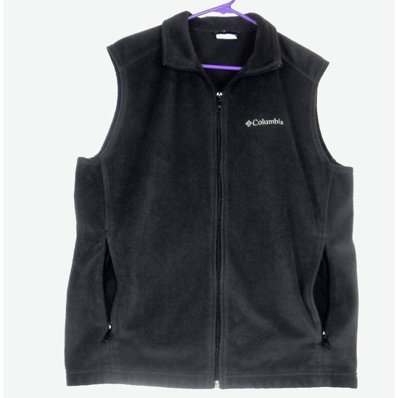 Columbia Full Zip Fleece‎ Vest, Black, Men's Medium - Picture 1 of 8
